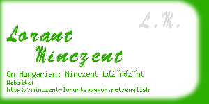 lorant minczent business card